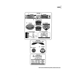 Decals 1 Diagram and Parts List for 767332  Cub Cadet Lawn Tractor